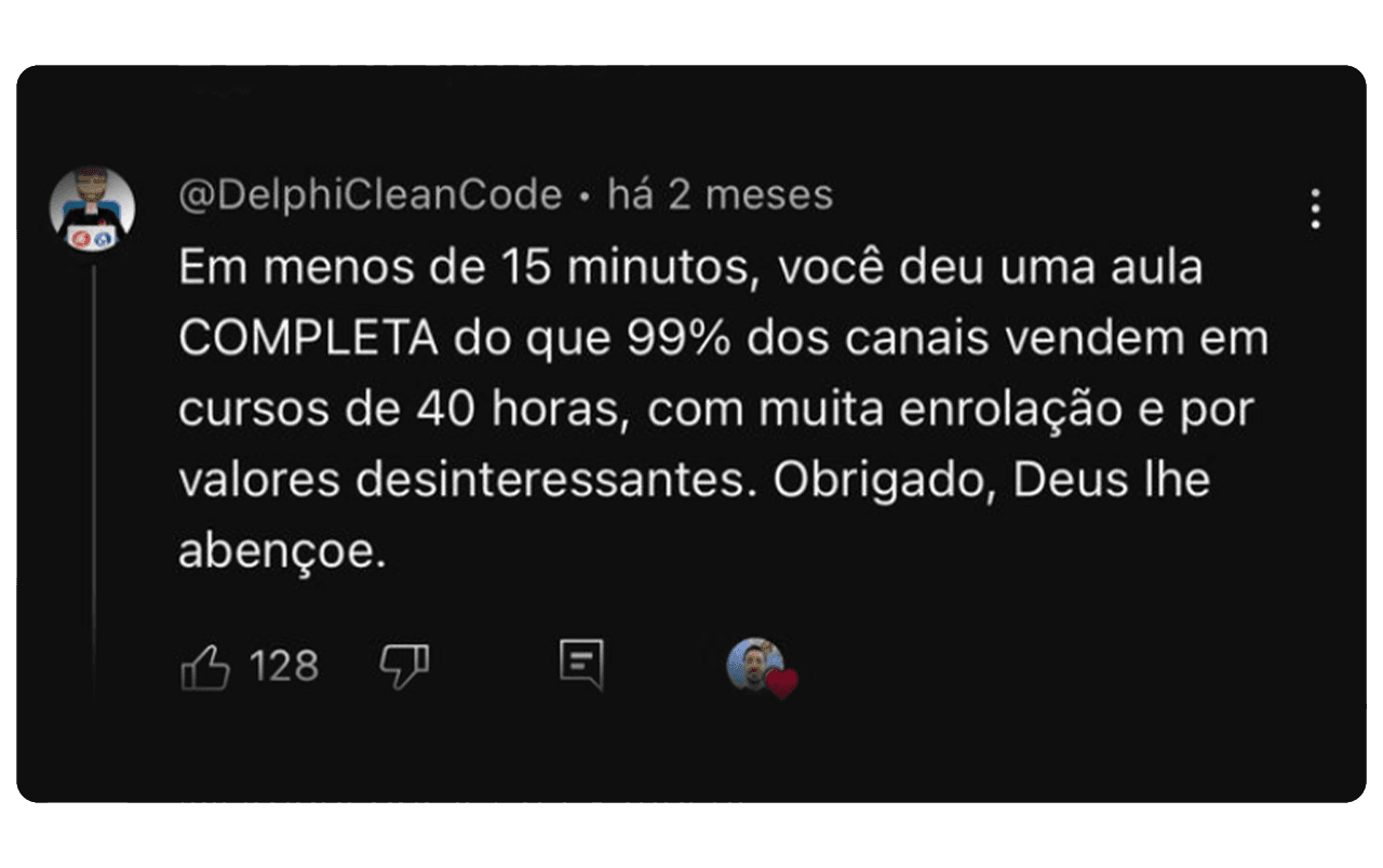 Comentário do Youtube